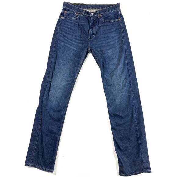 Levi’s 505 Men’s Jeans Regular Fit Straight Leg Blue Denim W34 L34 Water Less - Picture 1 of 9